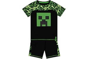 Minecraft Tshirt and Shorts Set | Creeper Boys Tshirts and Summer Shorts | Gamer Boys Summer Outfits