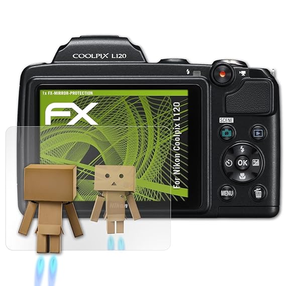 atFoliX Displayfolie für Nikon Coolpix L120 Spiegelfolie, Spiegeleffekt FX Schutzfolie