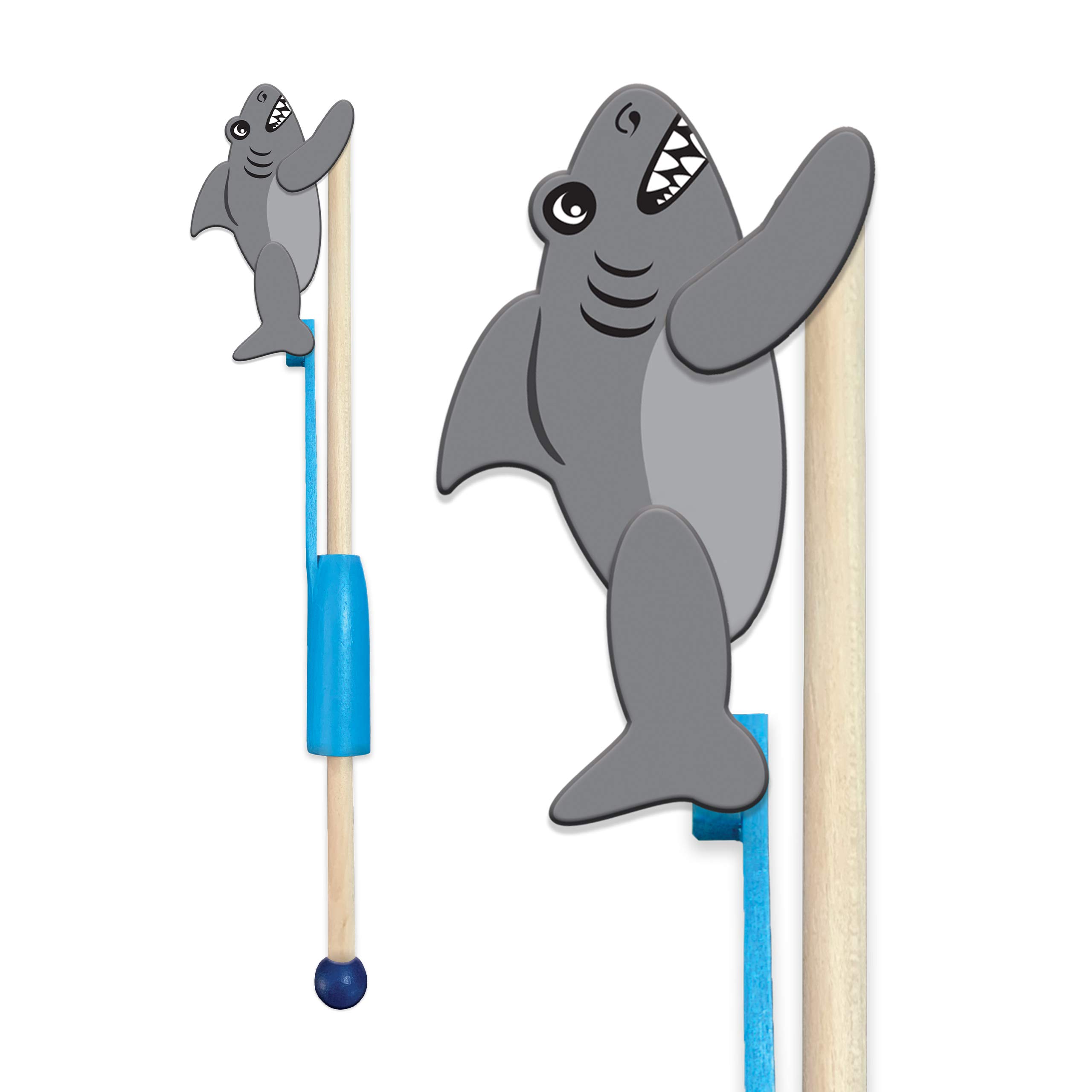 Animal Acrobats - Shark from Deluxebase. A Wooden Sea Animal Toy for Toddlers and Kids