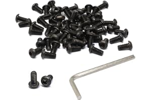 iexcell 50 Pcs M6 x 12mm Thread Pitch 1 mm Alloy Steel 10.9 Grade Hex Socket Button Head Cap Screws Bolts Kit, Black Oxide Fi