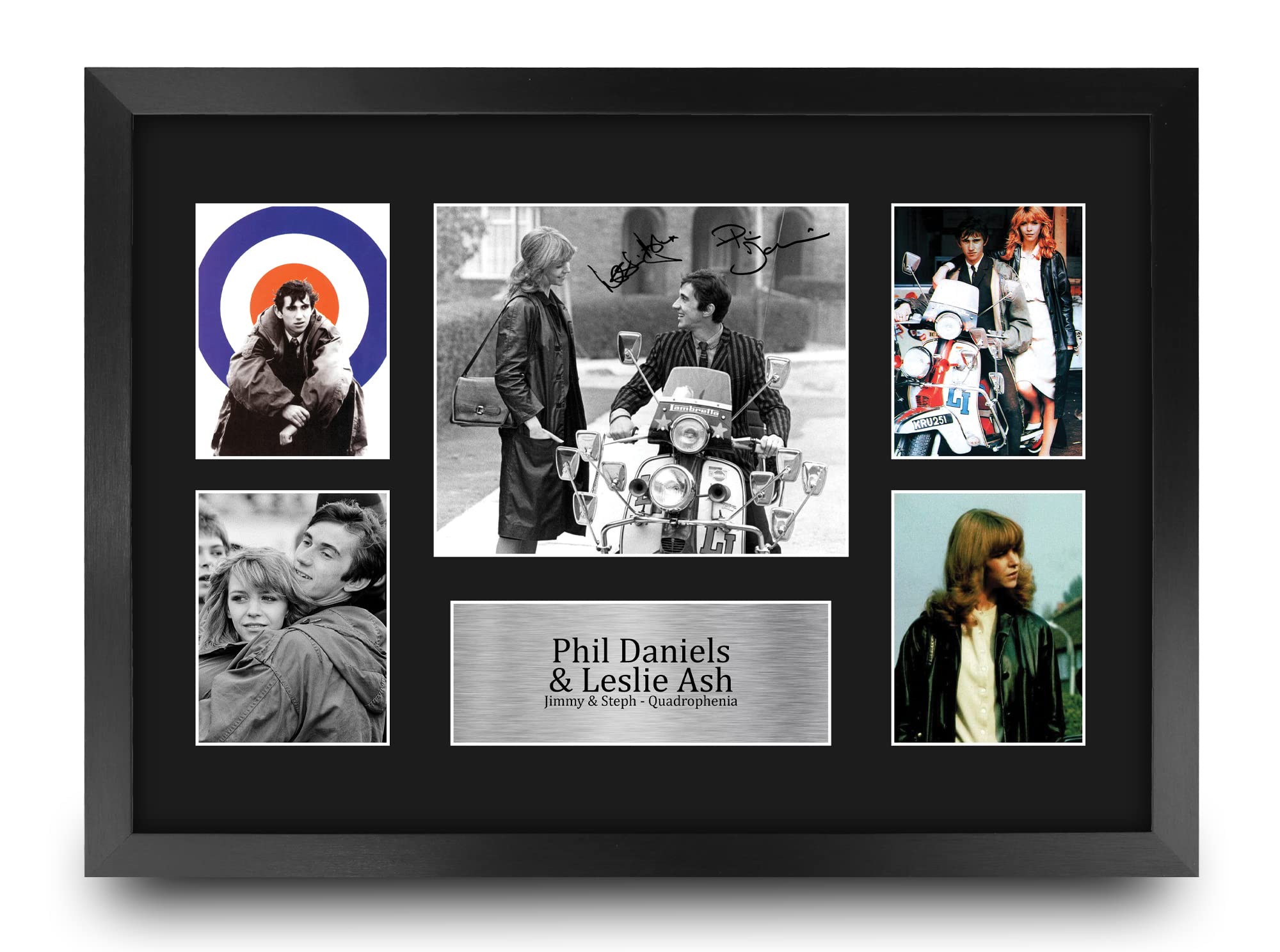 HWC Trading FR A3 Phil Daniels & Leslie Ash Quadrophenia Jimmy & Steph Gifts Printed Signed Autograph Picture for Movie Memorabilia Fans - A3 Framed