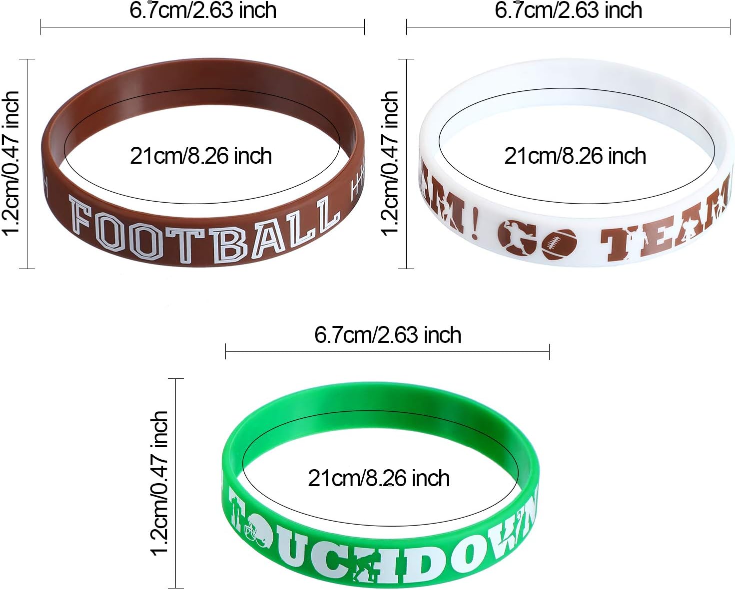 30 Pieces Football Party Silicone Bracelets - Image 3