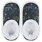 Jucciaco Little Kids Boys Girls House Slippers Wolf Star Blue Animal Boys Girls Home Shoes Winter Indoor XS-S