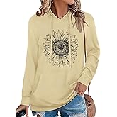 Women's Hoodies Long Sleeve Sweatshirts Drawstring Pullover Tops with Pocket Casual Loose Blouses Tunic