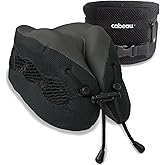 Cabeau Long Haul Flight Cooling Travel Neck Pillow – Evolution Cool – Supportive Memory Foam with Airflow Vents – Compact wit