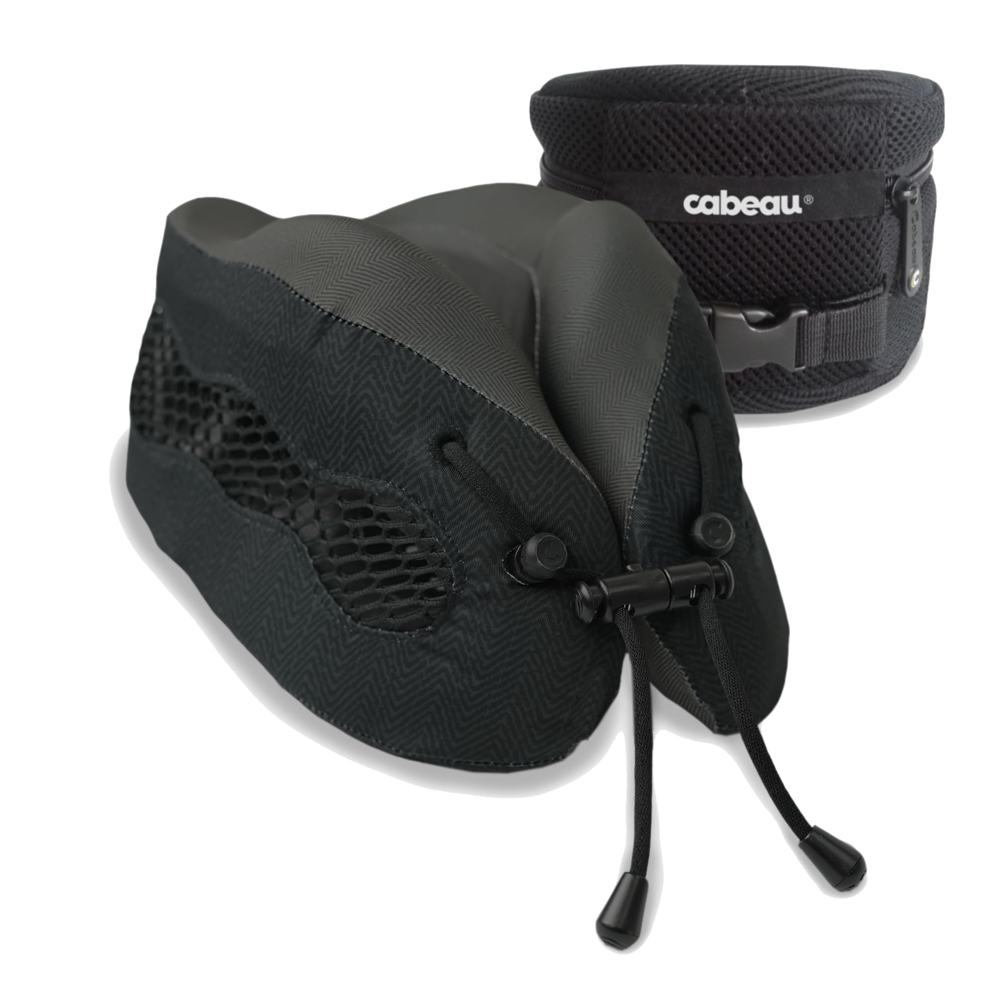 Cabeau Evolution Cool Travel Pillow- The Best Air Circulating Head and Neck Memory Foam Cooling Travel Pillow - Black