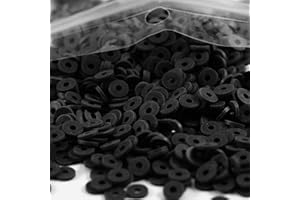 CARPORAY 2000pcs Black Clay Beads for Bracelets Making, Flat Round Polymer Clay Beads 6mm Spacer Heishi Beads for Jewelry Making Earring Bracelets Necklace