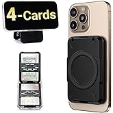 PROfezzion Double Sided Magnetic Phone Wallet, RFID Blocking Snap-on Hard Shell Card Holder 4-Cards Designed for MagSafe Compatible with iPhone 17 16 15 14 13 12 Pro Max & MagSafe Case (0.5" Thick)