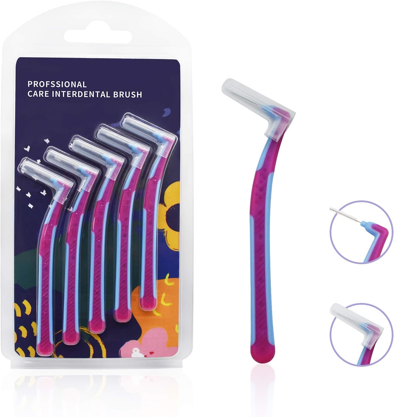 Interdental Brushes Angle Cleaners, Hartilv Braces Angle Brush Cleaner Between Teeth Cleaning Tool with Soft Bristles for Deep Clean Between Teeth and Gums (0.6mm)10pcs: Health & Personal Care