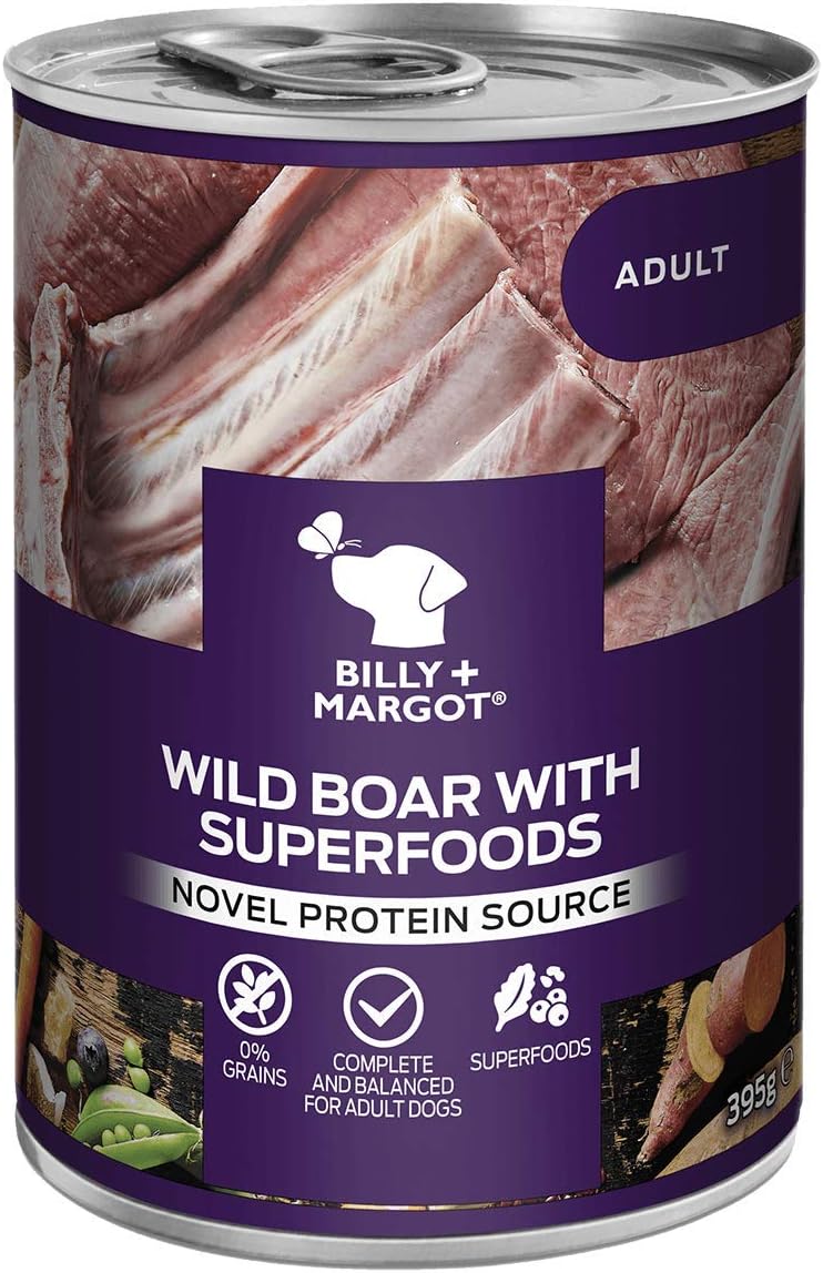 12 x 385g Billy & Margot Wild Boar Can With Superfoods