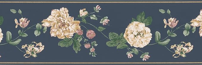 Brewster 418B241 Borders and More Open Floral Trail Wall Border, 9-Inch