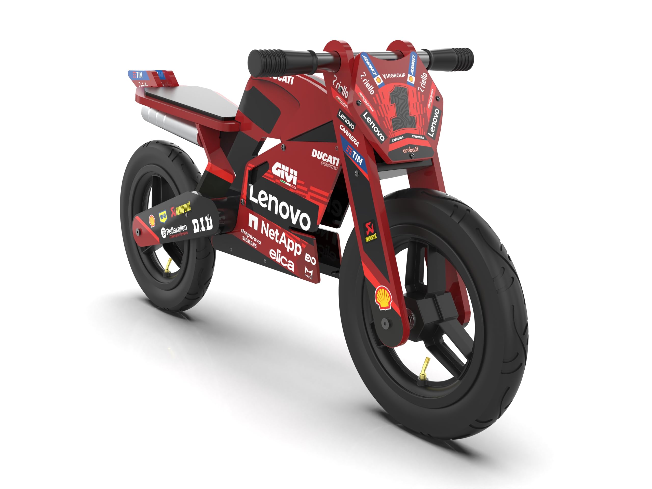 Kiddimoto Ducati Desmo GP25 Kids Balance Bike, Officially Licensed, Wooden Toddler Balance Bike for Ages 3+, Lightweight Ride-On with Rubber Tyres
