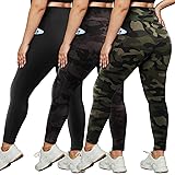 HLTPRO 3 Pack Plus Size Leggings for Women
