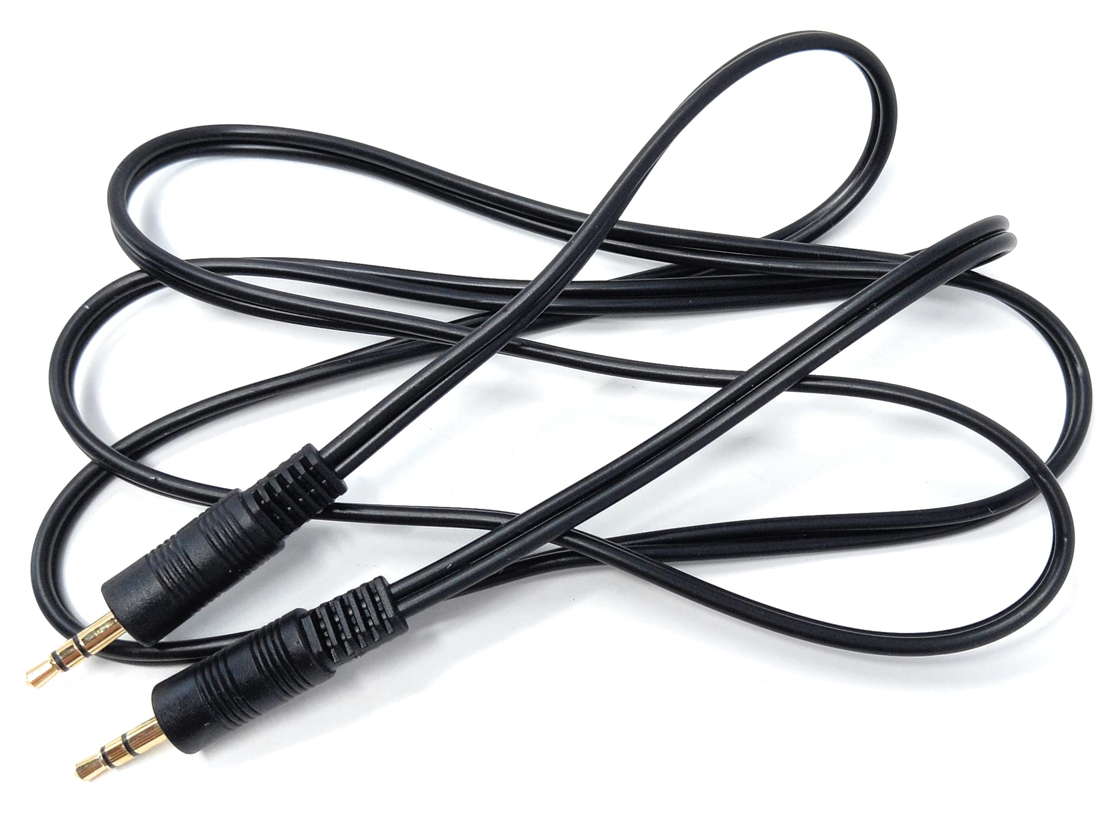 DRUT 1m 3.5mm to 3.5mm Stereo Audio AUX Cable Gold Connectors, Small 3 pin Jack to Jack Speaker Lead 3.3ft Black