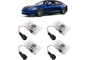 Bllatta Never Fade Door Light Logo, Ghost Shadow Welcome Puddle Projector Light Compatible Tesla Model 3 Model S Model Y Model X Plug and Play (4 Pack Red)