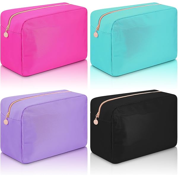 Sweetude 6er Set Nylon Make-up Taschen - Wasserdichte Kosmetiktaschen Für Reisen, Blau, 24x12,5x5,5 Cm