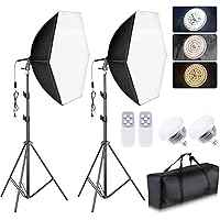 Torjim Softbox Lighting Kit, 30"X30" Professional Photography Lighting Kit for Filming Model Portrait Product Fashion Photogr
