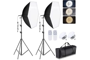 Torjim Softbox Lighting Kit - 30"X30" Professional Photography Lighting for Filming, Model Portrait, Product & Fashion Photography