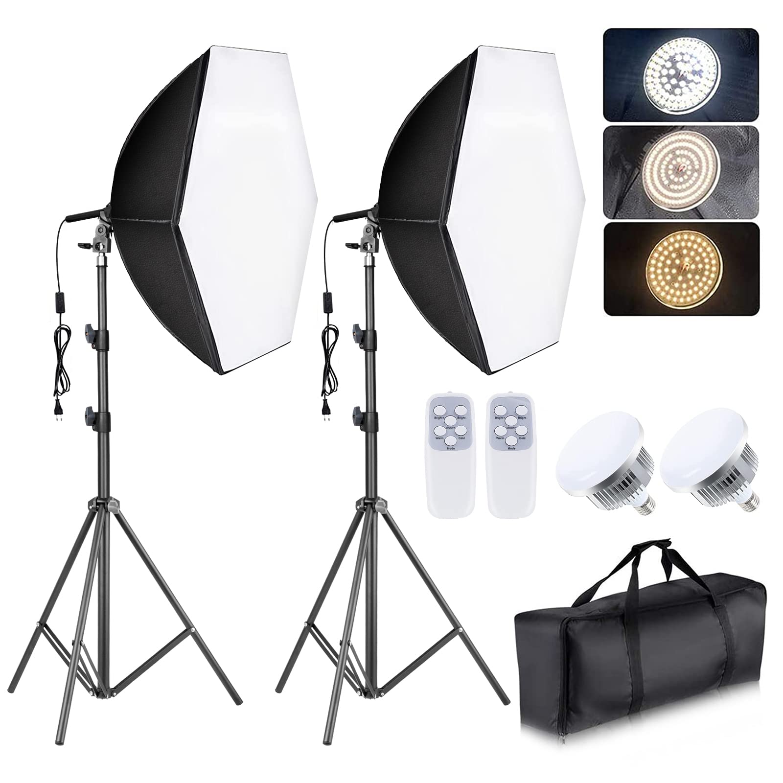 Photo 1 of Torjim Softbox Lighting Kit - 30"X30" Professional Photography Lighting for Filming, Model Portrait, Product & Fashion Photography