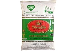 Number One Milk Green Tea Mix in Fine Loose Leaves with Mild Jasmine Flavor, Effortlessly Make Iced Thai Green Tea with Milk or Boba Tea, 70-Year-Old Traditional Brand from Thailand (7 oz Bag)