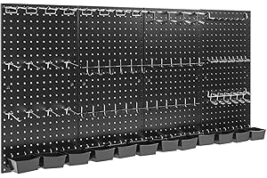BQKOZFIN 230PCS Black Pegboard Tool Organizer Set, Pegboard Accessories with 4PCS Pegboard Organizers, Hooks, Storage Boxes. 