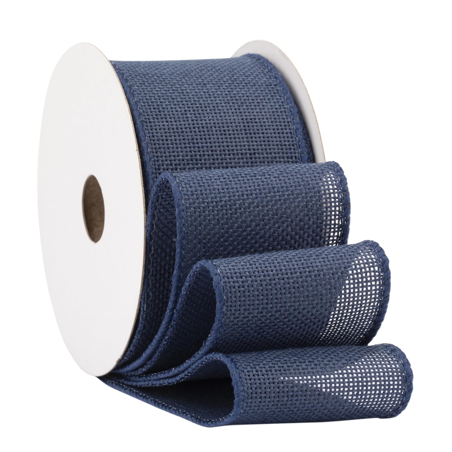 Fondersy 9-Meter Navy Burlap Ribbon Wired Burlap Ribbon - 50mm Width for Gift Wrapping, Floral Arrangements, Wreath Making, and Christmas Decor