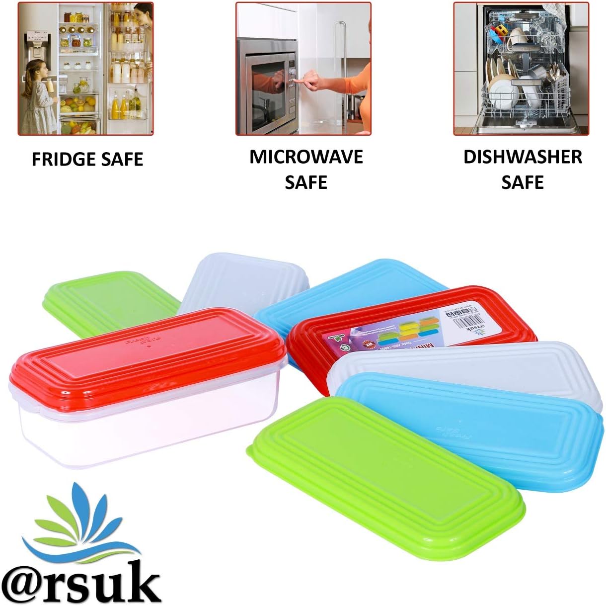 ARSUK 8 PCS 250ml Small Food Containers With Lids, Rectangular Small Freezer Containers, Stackable, Leakproof & Airtight - Image 4