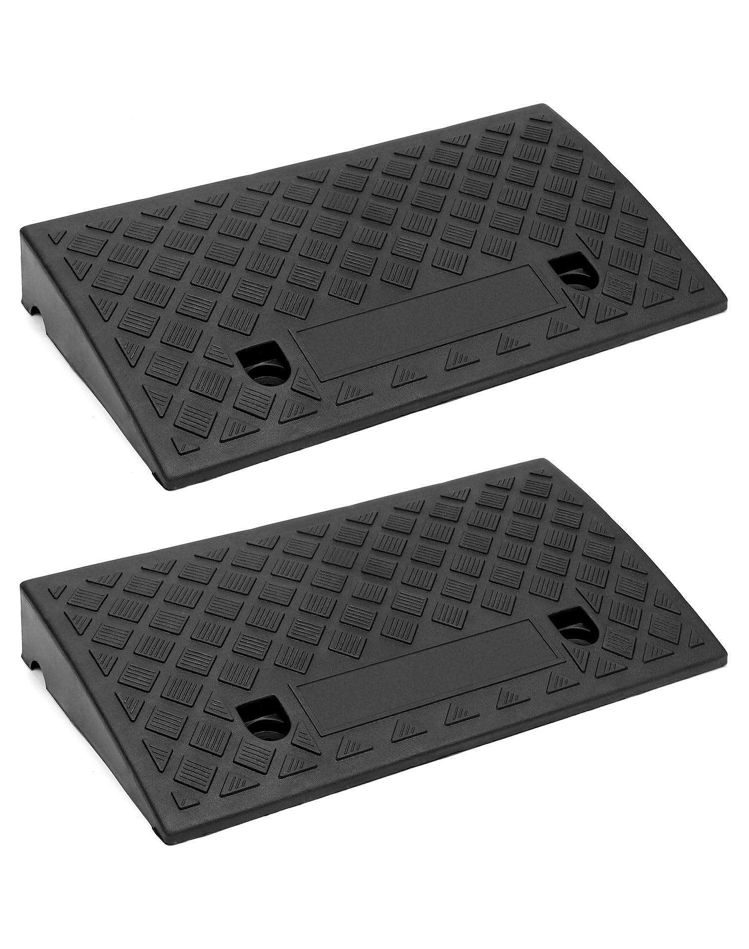 QWORK Heavy-Duty PVC Curb Ramp Set for Wheelchairs, Motorcycles, and ...