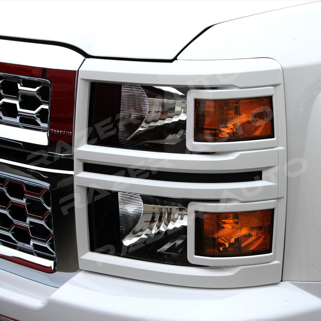 Razer Auto Summit White Headlight Trim Cover for 20142015 Chevy