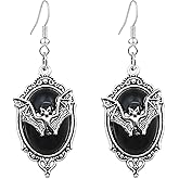 WCRAZYE Gothic Bat Earrings for Men Women Punk Rock Style Vampire Bat Animal Dangle Drop Holiday Earrings Halloween Costumes Scary Decorations Party Jewellery Gift