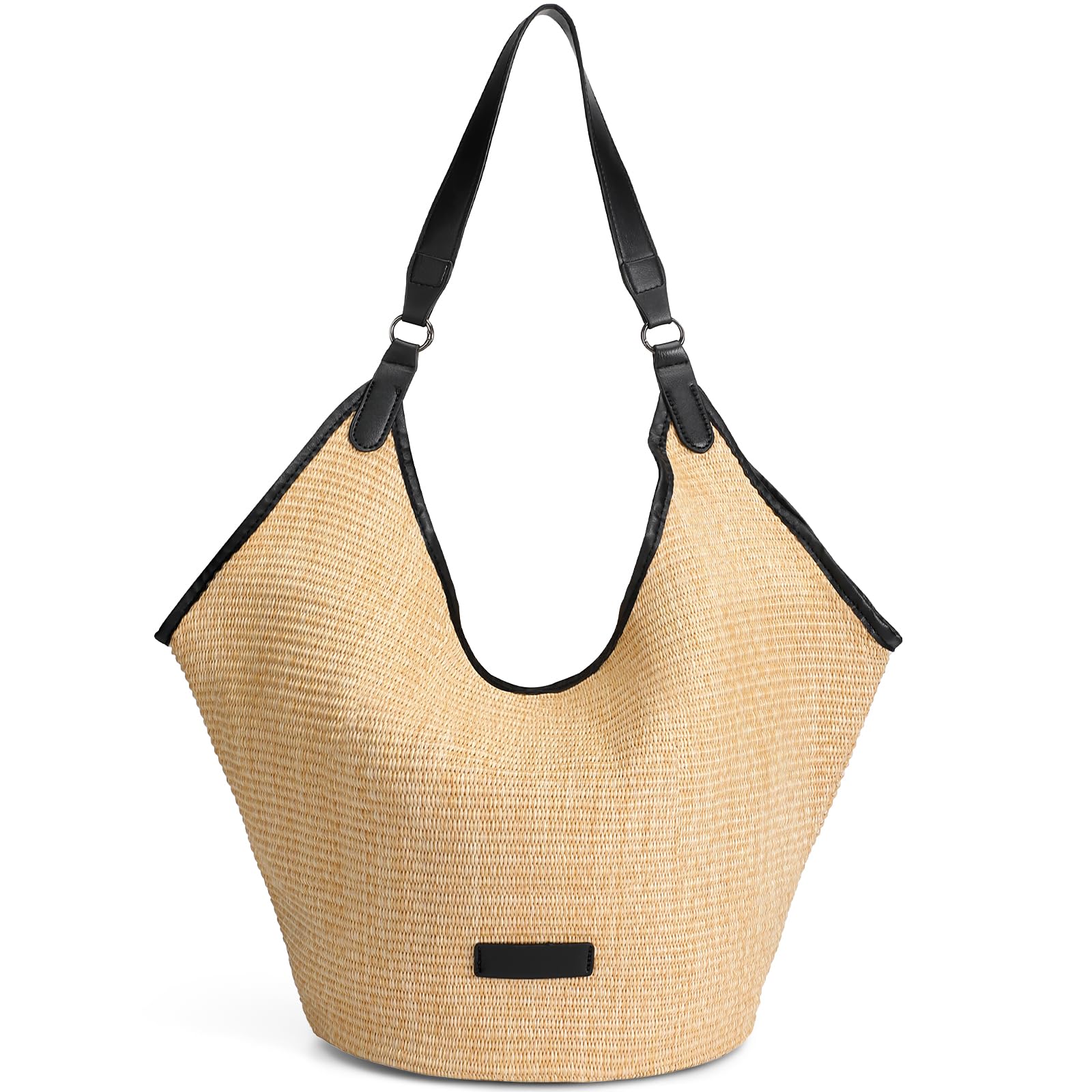 Photo 1 of Pleneal Beach Bags for Women, Summer Beach Tote Bag, Soft Woven Straw Buckets Shoulder Bag for Vacation