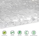 WELTRXE Non Slip Bath Mat 69x36 cm PVC Pebble Drain Holes Suction Cups view 2