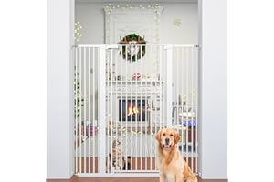 Jiprlak 51" Extra Tall Cat Gate 28.5"-48.7" Wide, Auto Close, Pressure Mounted, for Cats & Small Dogs, Hallway, Stairs, Kitchen