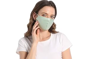 ROSEWARD 100% Mulberry Silk Face Mask for Women Men Reusable Adjustable with Filter Pocket