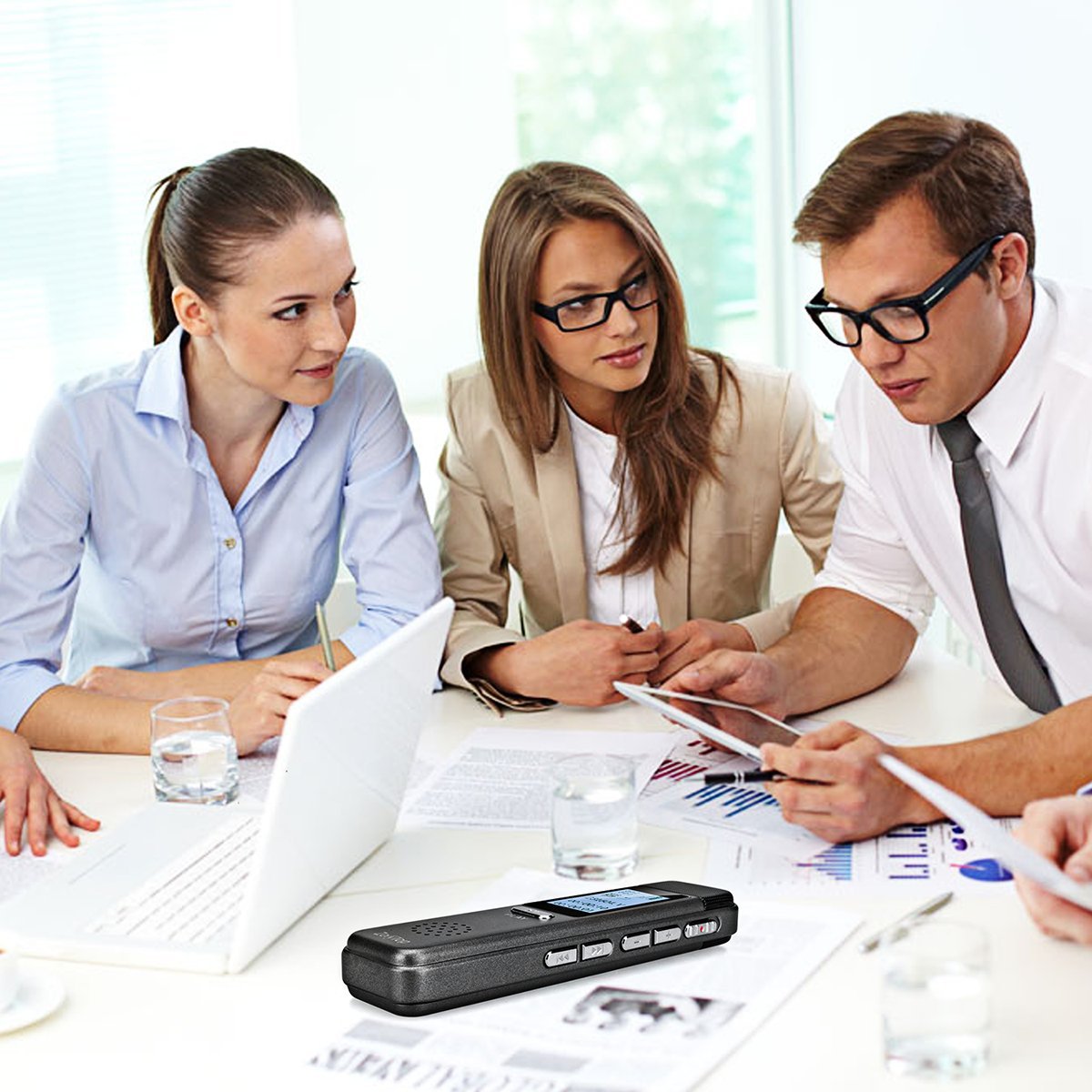 Digital Voice Recorder, ZoiyTop 8GB 3072Kbps Sound Audio Recorder Dictaphone,Double Microphone HD Recording,Premium Quality Metal Casing,Noise Cancelling, MP3 Player