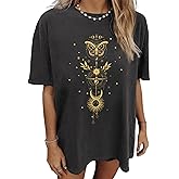 CSDAJIO Women's Casual Short Sleeve Loose Shirt Oversized T-Shirt Trendy Going Out Crew Neck Summer Graphic Tees