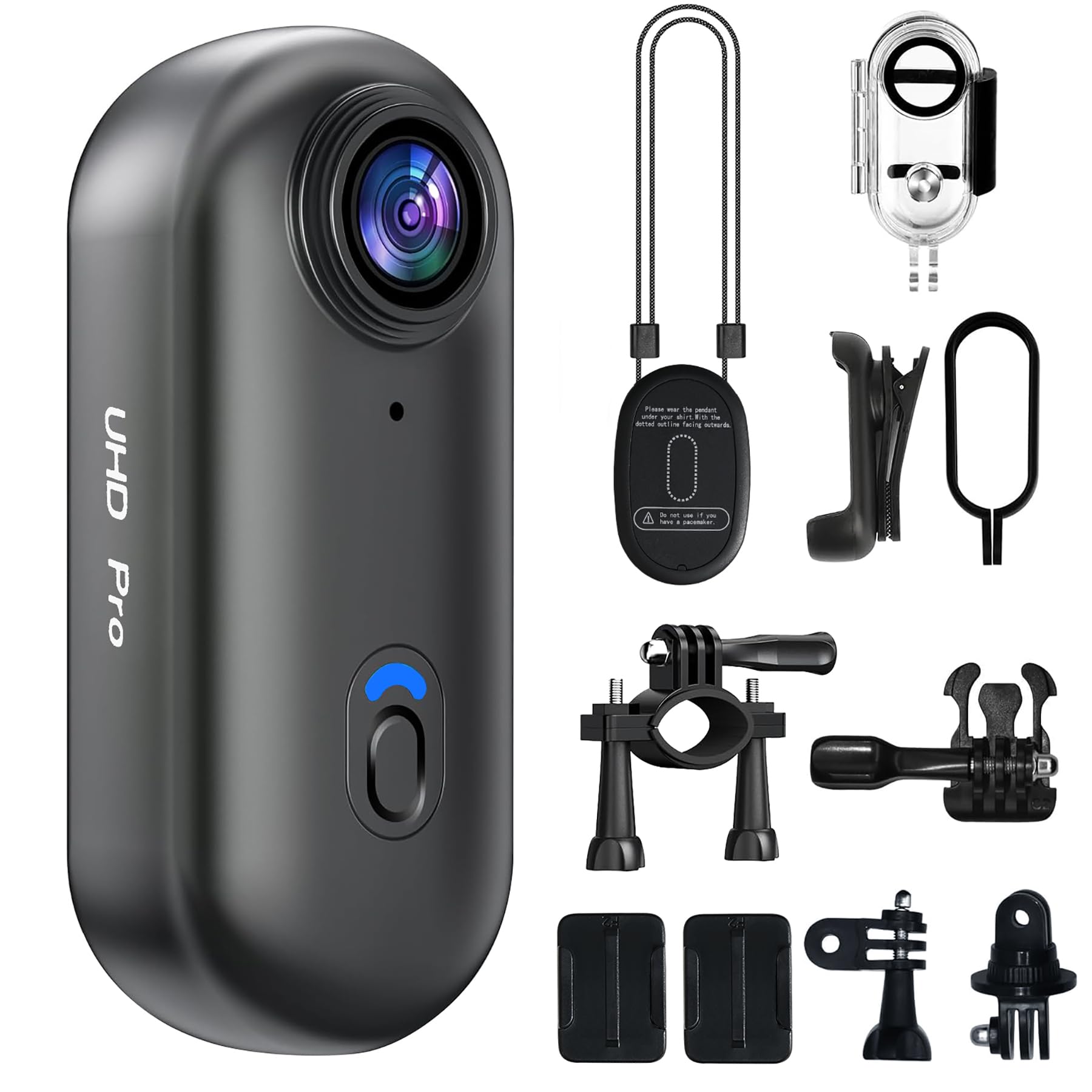 Photo 1 of ***(PARTS ONLY/ NON FUNCTIONAL)***4K Mini Body Camera, Thumb POV Portable Body Cam Sports Action Camera Hands Free Waterproof Recording Wearable Camera Personal Camcorder Helmet Mounted Sports for Cycling, Motorcycle Vlogging (Black)