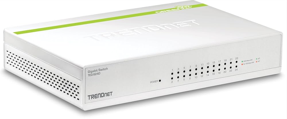 TRENDnet TEG-S24D 24-Port Gigabit GREENnet Desktop Network Switch 48Gbps