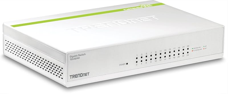 TRENDnet TEG-S24D 24-Port Gigabit GREENnet Desktop Network Switch 48Gbps