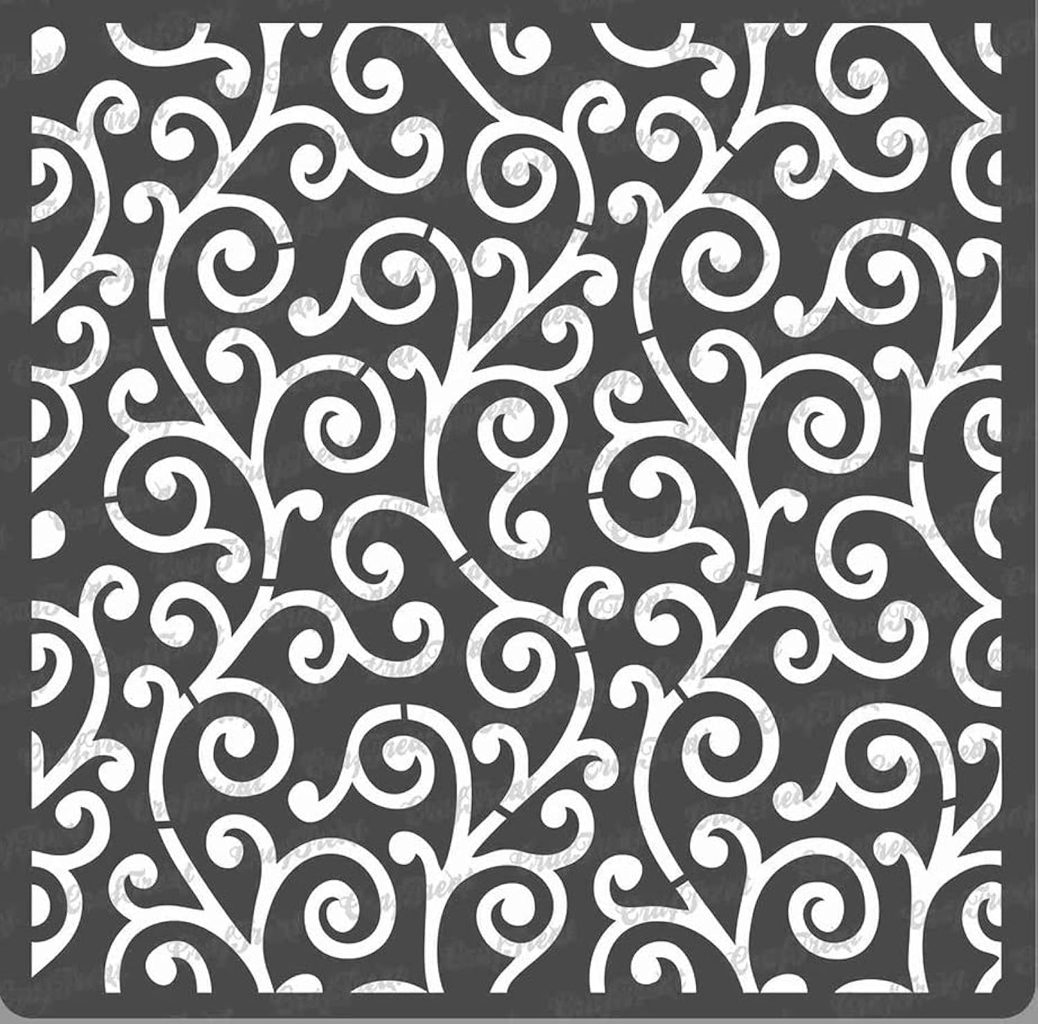 CrafTreat Reusable Swirl Pattern Stencils for Painting on Wood, Wall, Tile, Canvas, Paper, Fabric and Floor - Swirly Swirl Stencil - 6x6 Inch - DIY Art and Craft Stencils Pattern for Painting