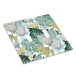 Retro Tropical Leaves 2 Gang Light Switch Cover