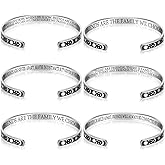 Tondiamo 6 Pack Galentine's Day Friendship Bracelets Gifts for Women Engraved Cuff Bracelets Friends Inspirational Stainless Steel Jewelry Friendship Gifts for Birthday Memorial for Her Mom