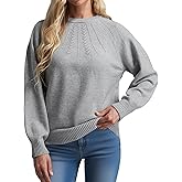 COSSEN Womens Fall Sweater Casual Long Sleeve Crewneck Pullover Sweaters Hollow Out Trendy Outfit