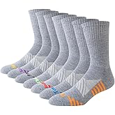 JOYNÉE 7 Pairs Men's Running Sports Week Socks Athletic Comfort Crew Socks,Sock Size:10-13
