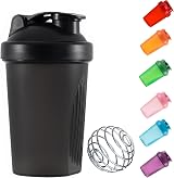 KANGSIT Protein Shaker Bottle 400ml with Stainless Steel Mixing Ball BPA Free