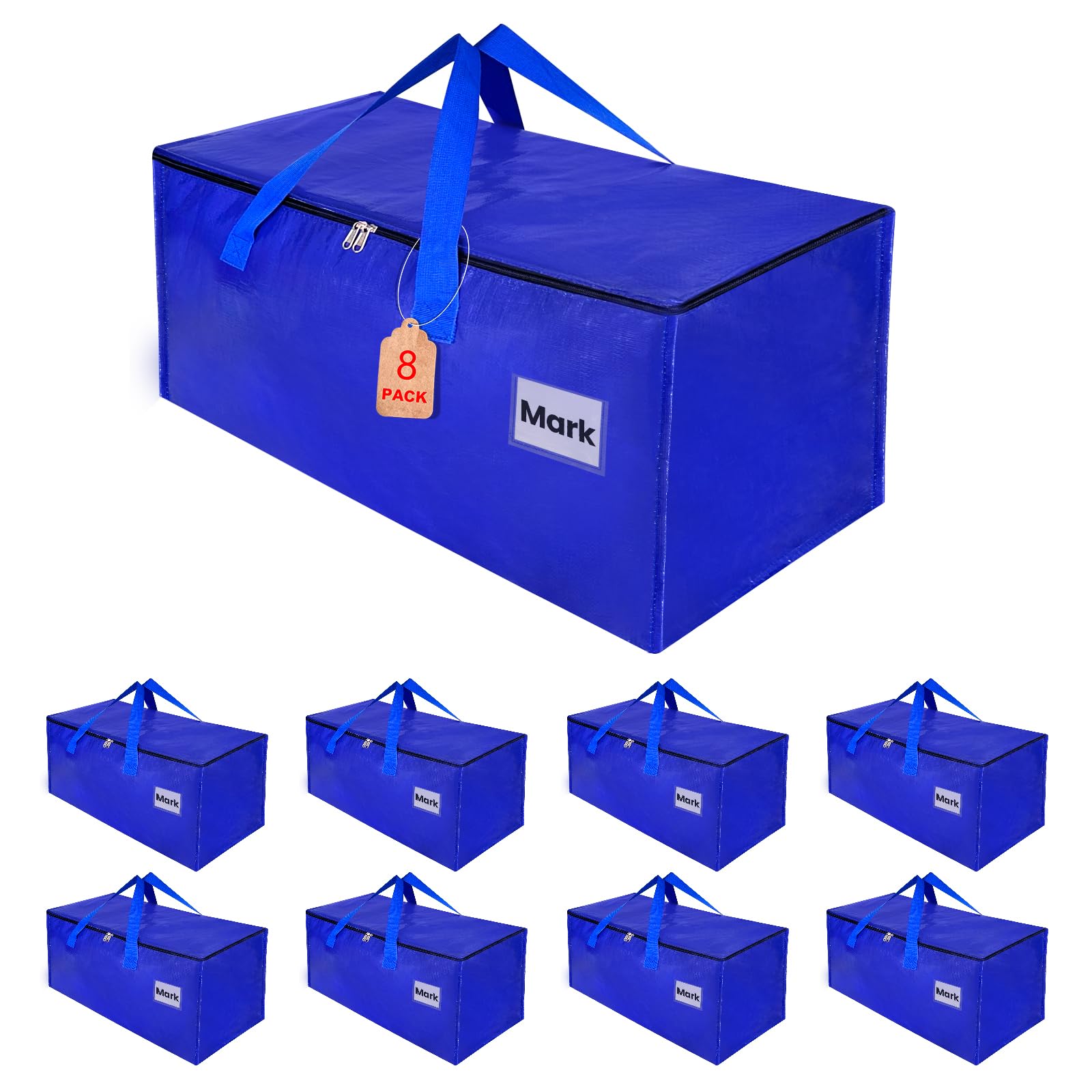 ZFWDSY Moving Boxes 8 Pack,93 Liters Clothes Storage Large Moving Bags with Handles Moving Totes for College Dorm or Christmas Decorations