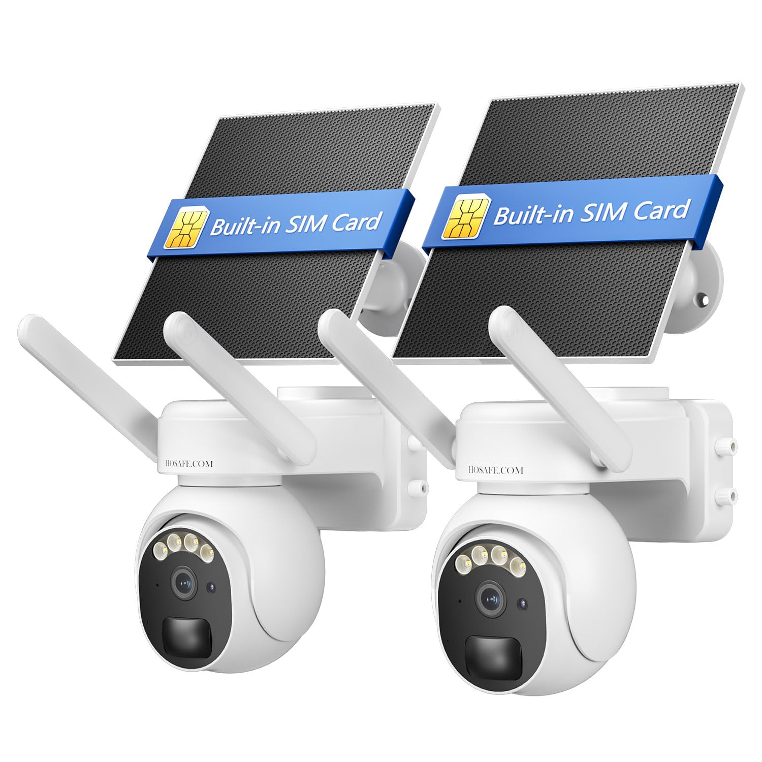 Photo 1 of 4G LTE Cellular Security Camera Outdoor, Off Grid Security Camera No WiFi Solar Powered, 360° PTZ Solar Camera Outdoor Wireless, 2K Color Night Vision, PIR Motion Sensor, Built in SIM Card, 2 Cameras