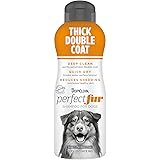 TropiClean PerfectFur Thick Double Coat Shampoo for Dogs, 16oz - Made in USA - Naturally Derived - Thick Double Coat with Des
