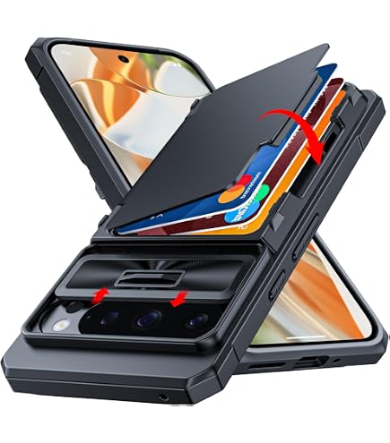 Asuwish Custodia Portafoglio Per Google Pixel 9 Pro XL - Con Cerniera, Magnetica, Vetro Temperato E Tracolla - 4