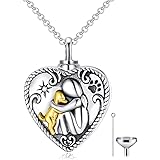 Sterling Silver Dog Urn Necklace for Ashes, Dog Memorial Keepsake Cremation Jewelry Gifts for Women Dog Lovers